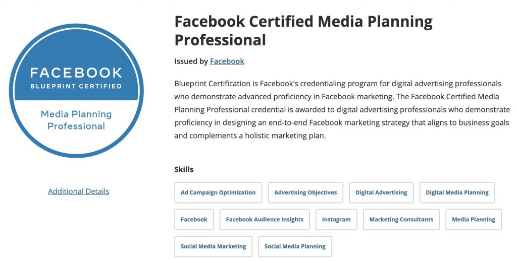 Facebook Certified Media Planning Professional